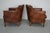 Animal Skin Vintage Dutch Cognac Colored Leather Club Chairs, 1970s, Set of 2 For Sale - Image 7 of 18