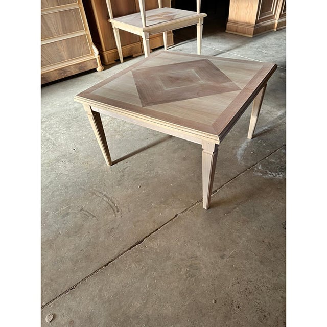 Contemporary Italian Square Natural Walnut Coffee Table from Simoeng For Sale - Image 3 of 7