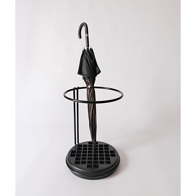 Black Steel Umbrella Stand with Plastic Tray by Marilena Boccato and Gian Nicola Gigante and Antonio Zambusi for Magis, 1980s For Sale - Image 8 of 10