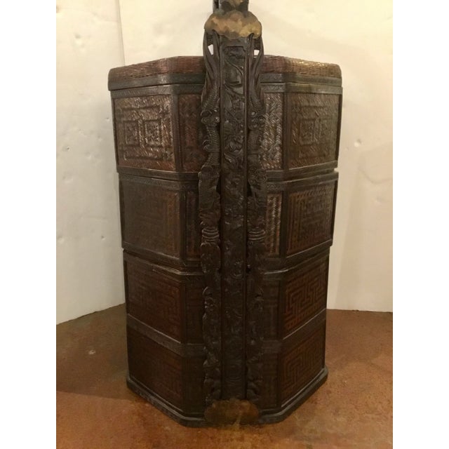 Antique Asian Tall Wood Wedding Basket For Sale In Atlanta - Image 6 of 7