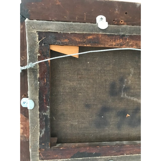 19th Italian Oil on Canvas in Period Gilt Frame. “Boy Reading Book Under a Tree” For Sale - Image 12 of 12