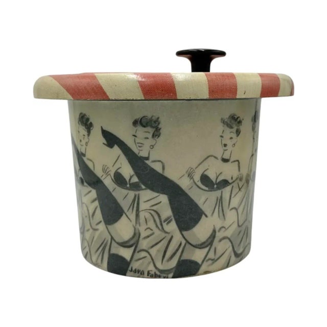 Vintage Jaro Fabry Moulin Rouge Can Can Dancers Ice Bucket For Sale - Image 12 of 12