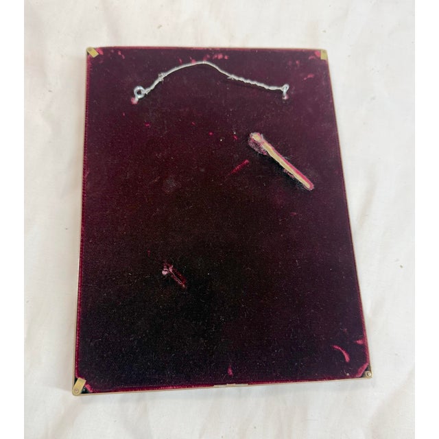 Purple Antique Ornate Purple Jeweled Bronze Ornate Picture Frame Oval Open Rectangle For Sale - Image 8 of 8