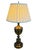 Stately brass lamp with lovely filigree detailing and (new) linen English box pleat shade from Ballard Designs. Shade is...