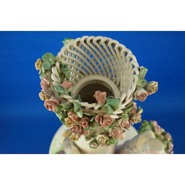 Antique Italian Ceramic Vase with Figurines, 1800s For Sale - Image 18 of 18