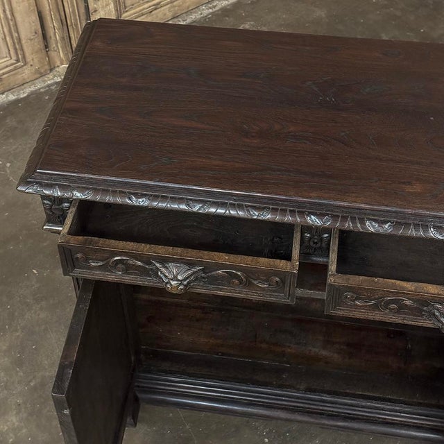 19th Century French Henri II Renaissance Revival Carved Oak Buffet For Sale - Image 14 of 18