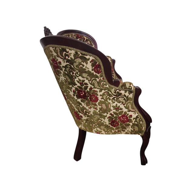 Victorian Vintage Kimball Furniture Reproductions Victorian Style Settee For Sale - Image 3 of 7