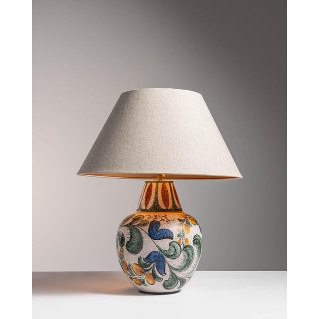 1970s Germany Blue Ceramic Table Lamp For Sale - Image 11 of 15