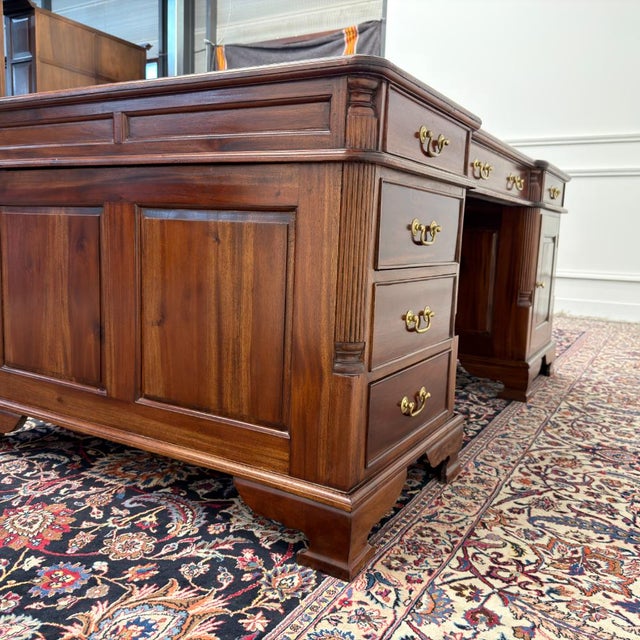 Metal Classic English Double Desk For Sale - Image 7 of 18