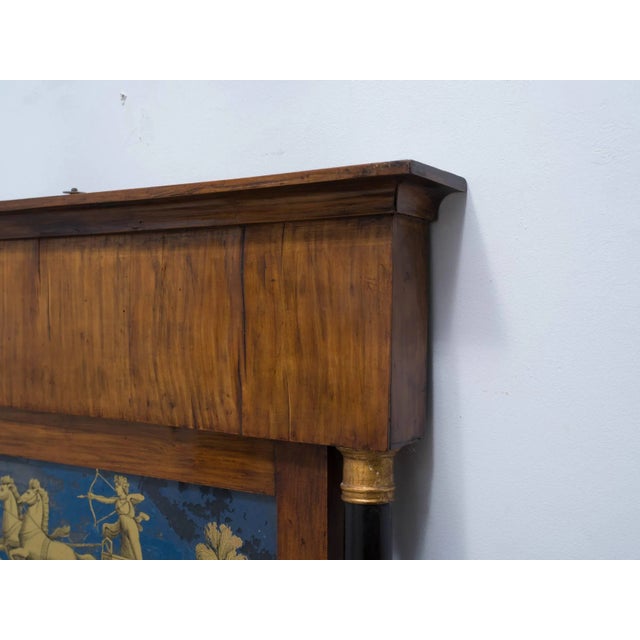 Wood 19th Century Classical Mirror With Reverse Painted Scene For Sale - Image 7 of 10