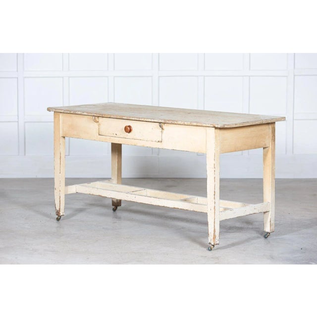 19th Century Irish Painted Vernacular Pine Farmhouse Table, 1800s For Sale - Image 3 of 12