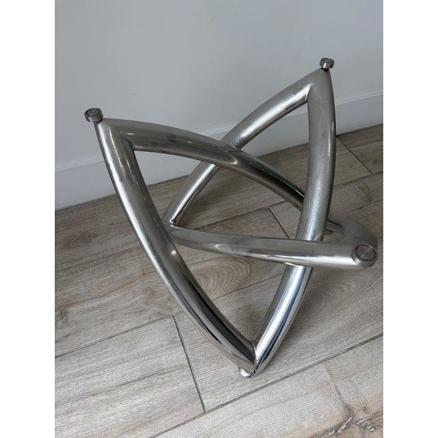 1980s Chrome and Glass Drinks Table For Sale - Image 9 of 10