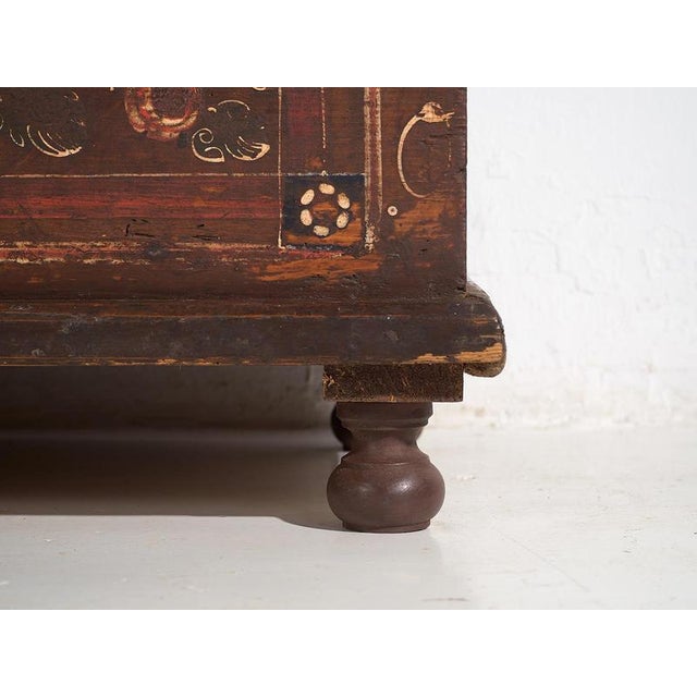 Painted Chest with Floral Details, 1870s For Sale - Image 12 of 18