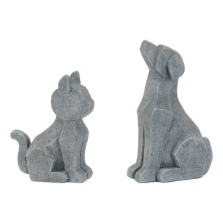 Modern Sitting Dog and Cat Figurine (Set of 4) For Sale