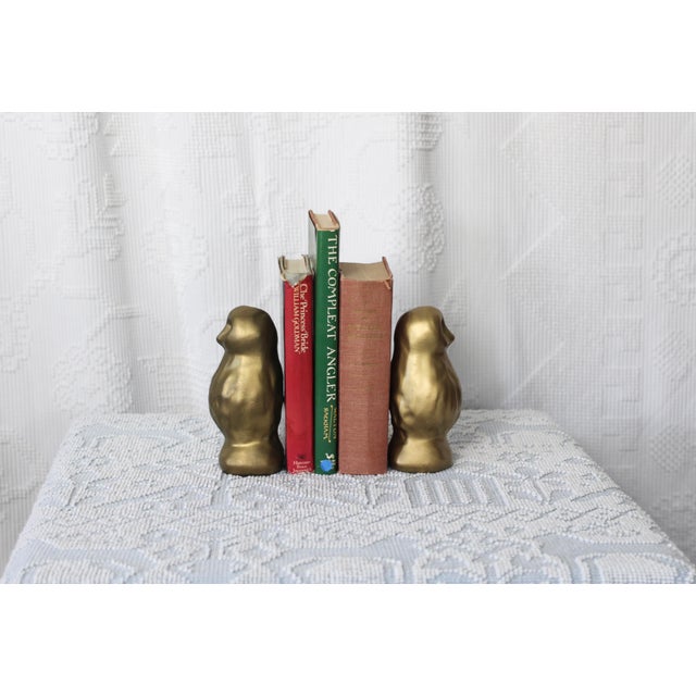 1950s Gold Midcentury Owl Bookends Set of 2 For Sale - Image 5 of 9