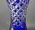 Vintage Bohemian Cut Crystal Vase Blue Cut to Clear Wonderful Bohemian cut glass royal cobalt blue crystal flared trumpet...