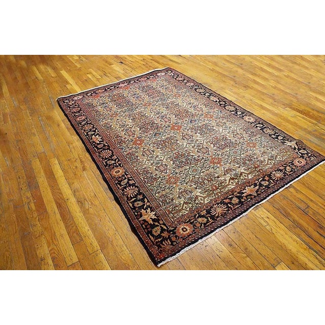 Persian Fine Beautiful Ivory Background Color With Sarouk Farahan Style Antique Persian Rug For Sale - Image 3 of 6