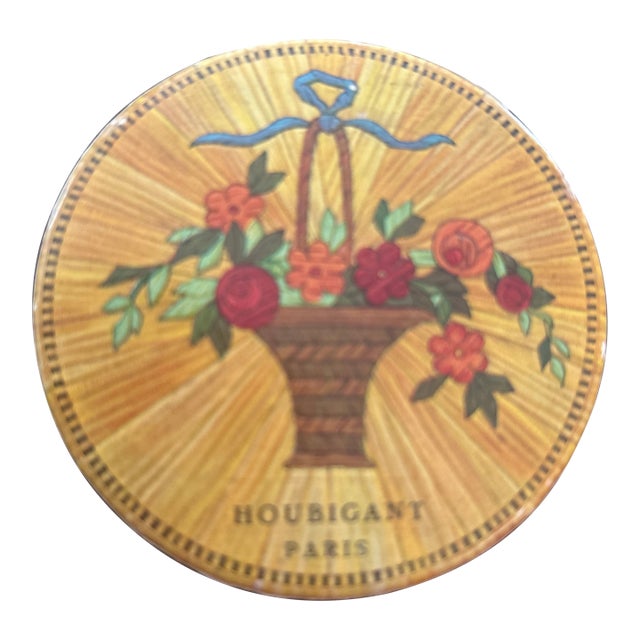 Antique French Powder Box Houbigant Paris Circa 1923 For Sale