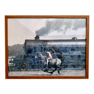 1990s Mary Maguire Horse and Train Print For Sale