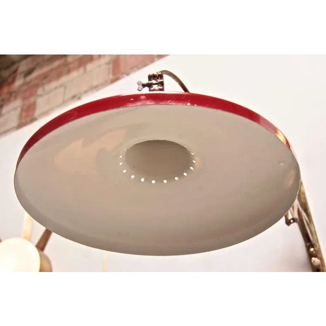 Red Italian Lacquered Metal Wall Light For Sale - Image 8 of 9