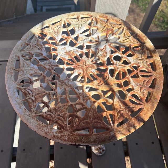 Late 20th Century Wrought Iron Plant Stand in Rustic White For Sale - Image 4 of 6