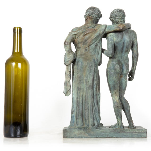 Italian Grand Tour Antique Bronze Sculpture “Orestes and Electra” Ca. 1880 For Sale - Image 4 of 18