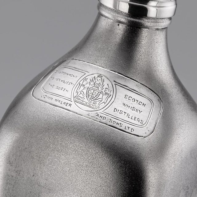 Large Novelty Silver Johnnie Walker Whisky Bottle, 1940s For Sale - Image 11 of 18