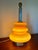 Vintage 1970s floor lamp, large yellow-orange opaline glass shade mounted on a chromed metal frame one E14 socket inside...