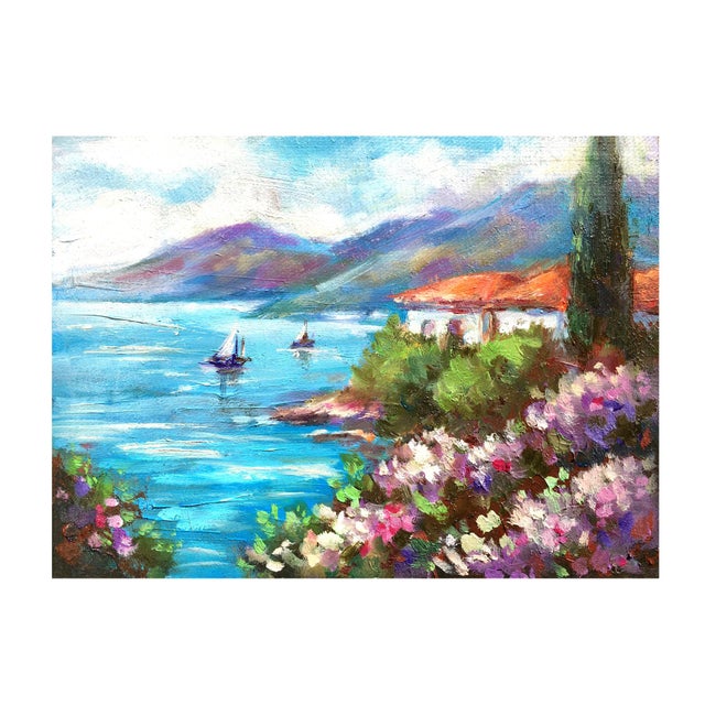 Framed Seascape Coast Oil Original Painting Contemporary by Valeriya Serova For Sale - Image 9 of 13