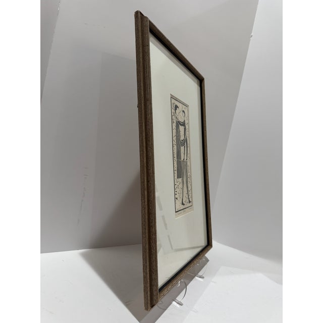 Mid 20th Century Azriel Awret Signed Limited Edition 3/30 Figural Print Two Figures Framed For Sale In Atlanta - Image 6 of 8