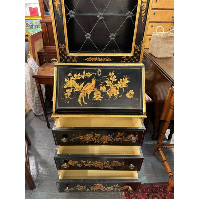 Italian Mid 20th Century Italian Hand Painted Secretary Desk For Sale - Image 3 of 12