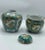 Ceramic Vivid Emerald & Gold Imari Porcelain Set – Hand-Painted Japanese Vintage For Sale - Image 7 of 8