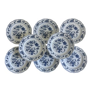 1970s Blue Danube Blue Onion Porcelain Salad or Dessert Plates - Set of 8 For Sale