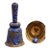 Antique 1880-1920 Chinese Cloisonné Enamel Hand Bell Blue Floral Metal 5” Ornate For Sale