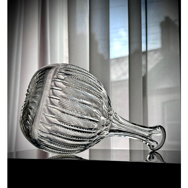 Antique Cut Glass Decanters with Faceted Stoppers, 1890s, Set of 2 For Sale - Image 8 of 16