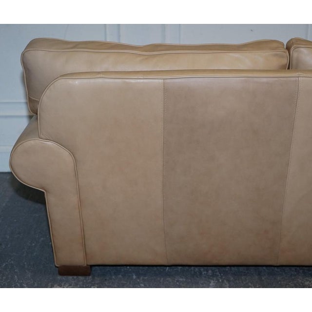 Latte Brown Leather Two Seater Sofa by Multiyork England For Sale - Image 16 of 18