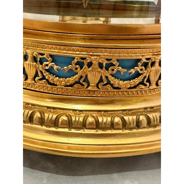 Late 19th Century French Crystal Regulator Clock. Brass and Cloisonne For Sale - Image 11 of 12