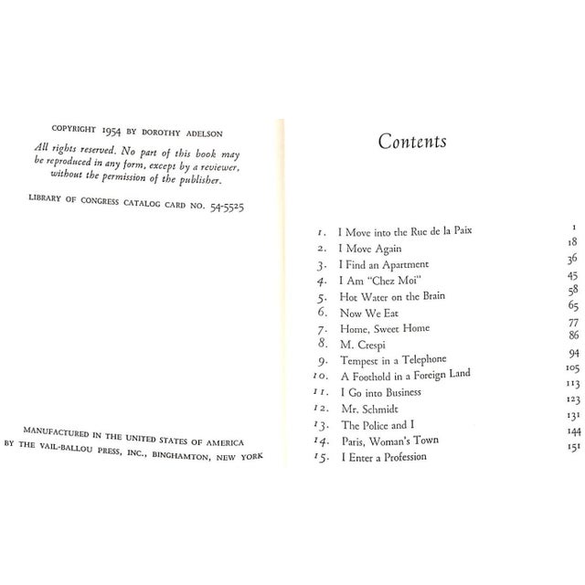 "Roughing It on the Rue De La Paix the Story of an American in Paris" 1954 Adelson, Dorothy For Sale - Image 4 of 5