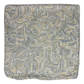 Handmade Designer Fabric Throw Pillow Cover 22x22 Blue Green Dotted Abstract Usa For Sale