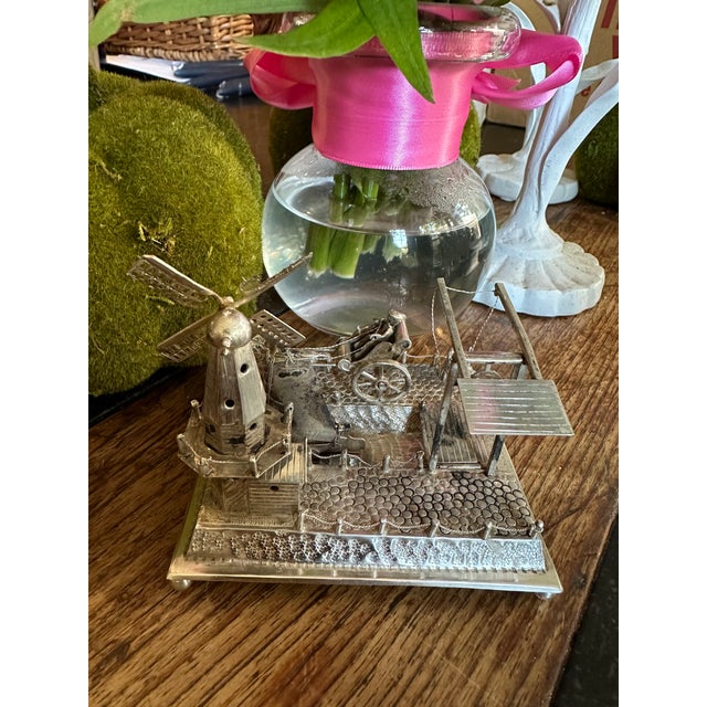 Silver 1920s Dutch Silver Mini Quay Scene For Sale - Image 8 of 11