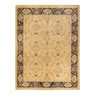 Eclectic, One-of-a-Kind Hand-Knotted Area Rug in Green, 9' 3" x 11' 10" For Sale