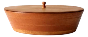 Vintage Handmade Wood Bowl With Lid