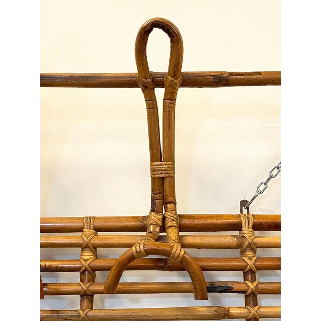 Wood Bamboo Wicker Coat Rack, 1970s For Sale - Image 7 of 14