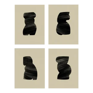 Abstract Figure Giclee Prints, Set of 4