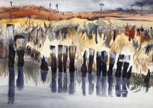 Eve Nethercott, West Hampton (P3.32), Watercolor on Paper (Double-Sided)