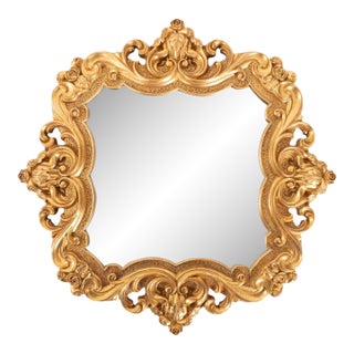 French D' Amboise Collection of Gold Petite Mirrors- Square For Sale