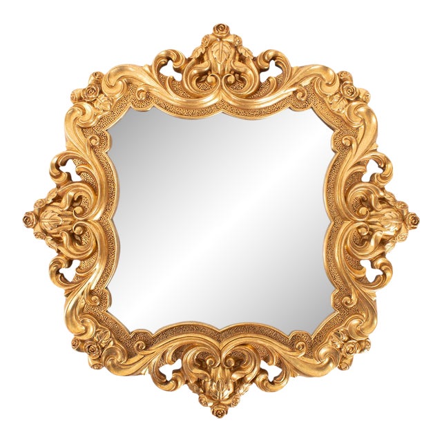 French D' Amboise Collection of Gold Petite Mirrors- Square For Sale