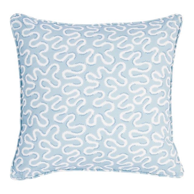 Schumacher Zoelie 18" Pillow in Aqua For Sale