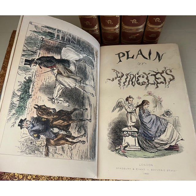 Antique 19th century fine leather bindings - books by Robert Smith Surtees - 5 volumes. London, published by Bradbury &...