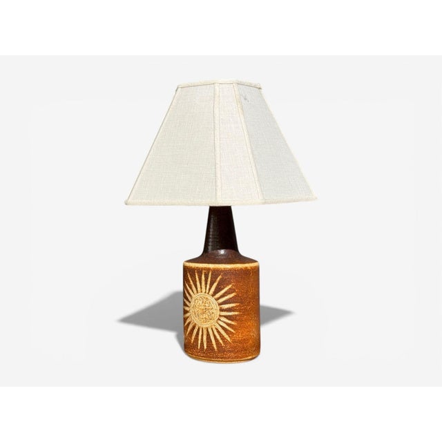 Søholm Stentøj, Table Lamp, Brown Glazed Stoneware, Denmark, 1960s For Sale - Image 4 of 10
